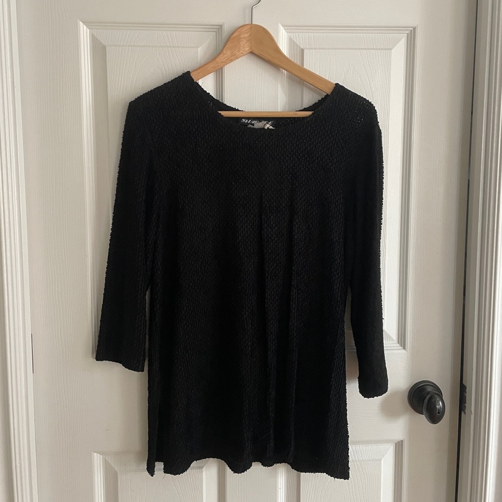 Vintage Black Textured Top